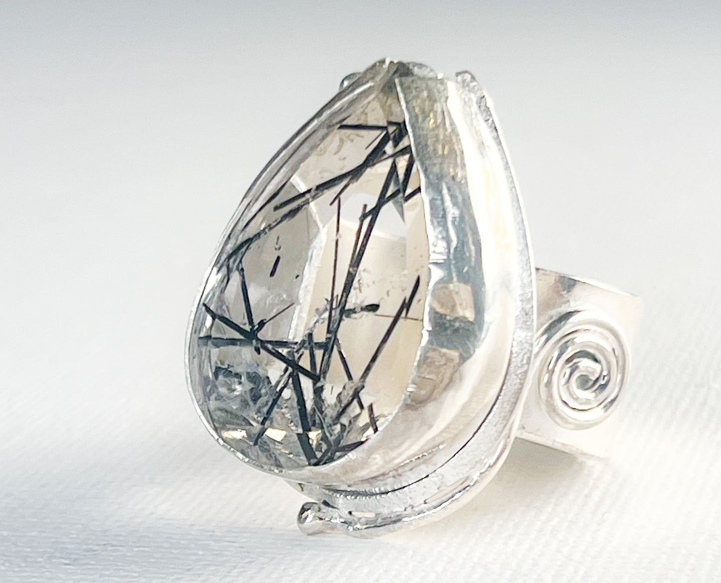 Sterling Silver Ring with Rutilated Quartz