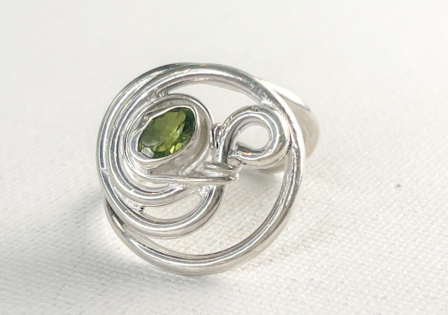 Peridot silver ring