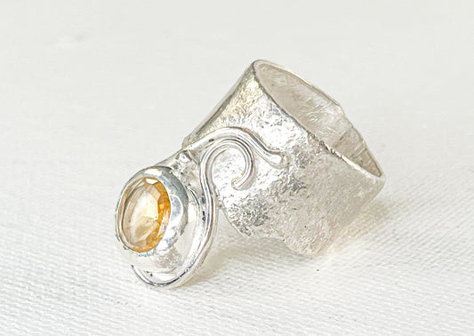 Sterling Silver Ring with Citrine