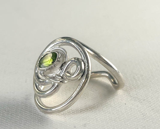 Peridot silver ring