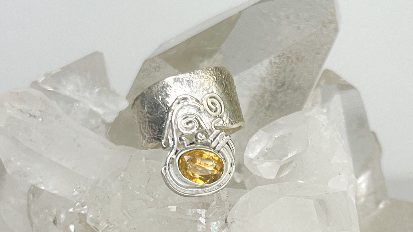 Sterling Silver Ring with citrine