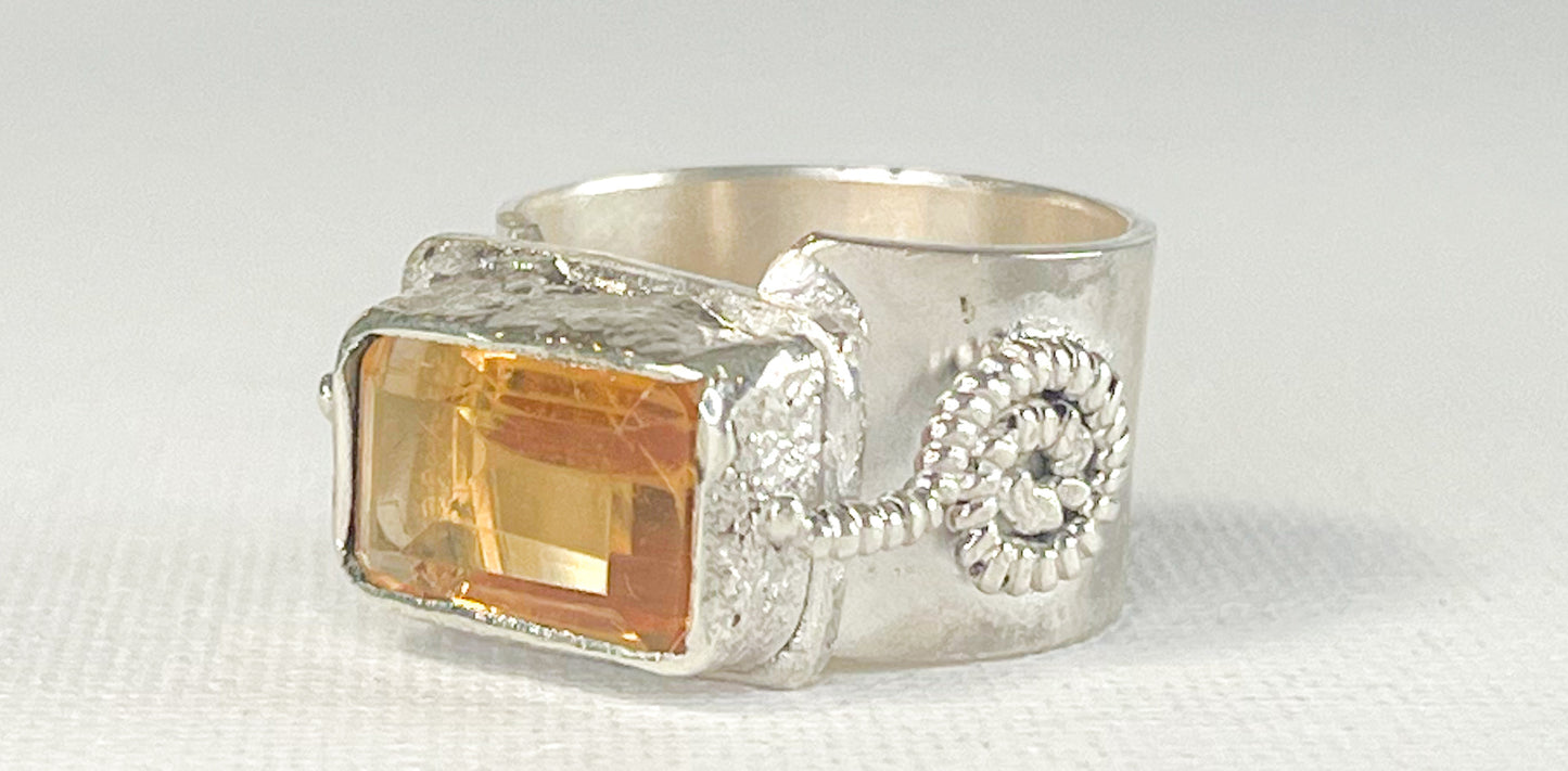 Sterling Silver Ring with Citrine