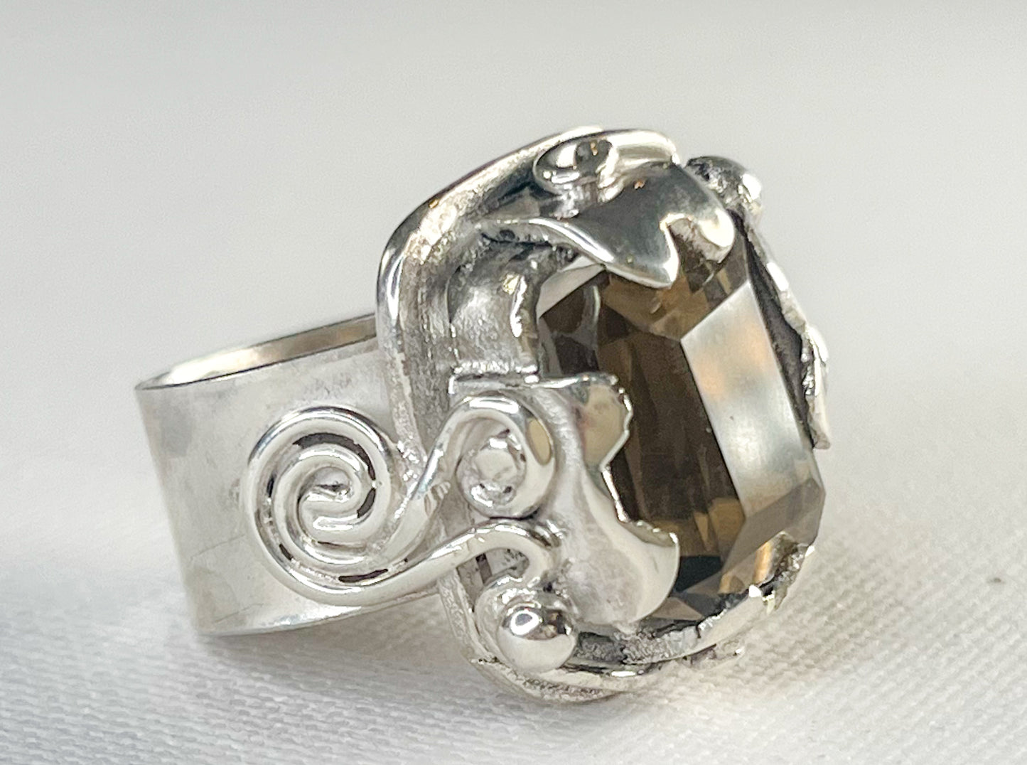 Sterling Silver Ring with Smoky Quartz