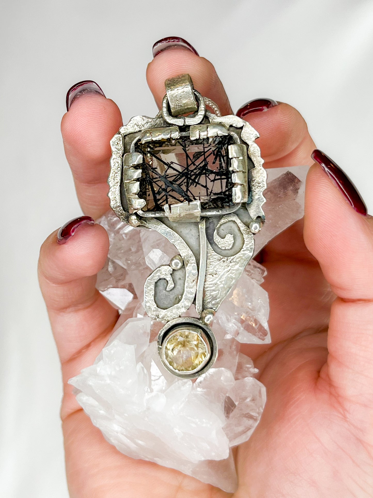Rutilated Quartz Necklace with Citrine – A Radiant Blend of Elegance and Energy