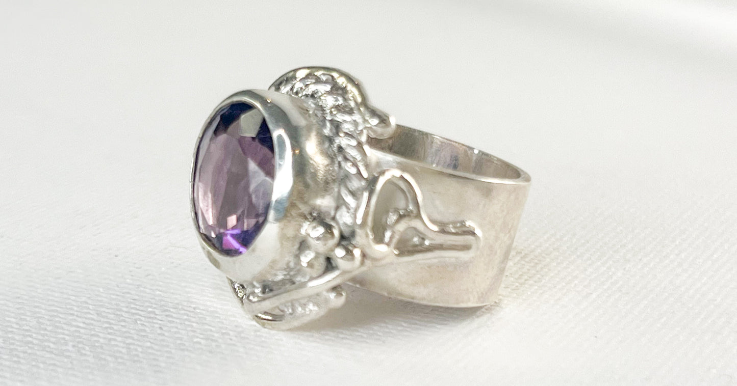 Sterling Silver Ring with Amethyst