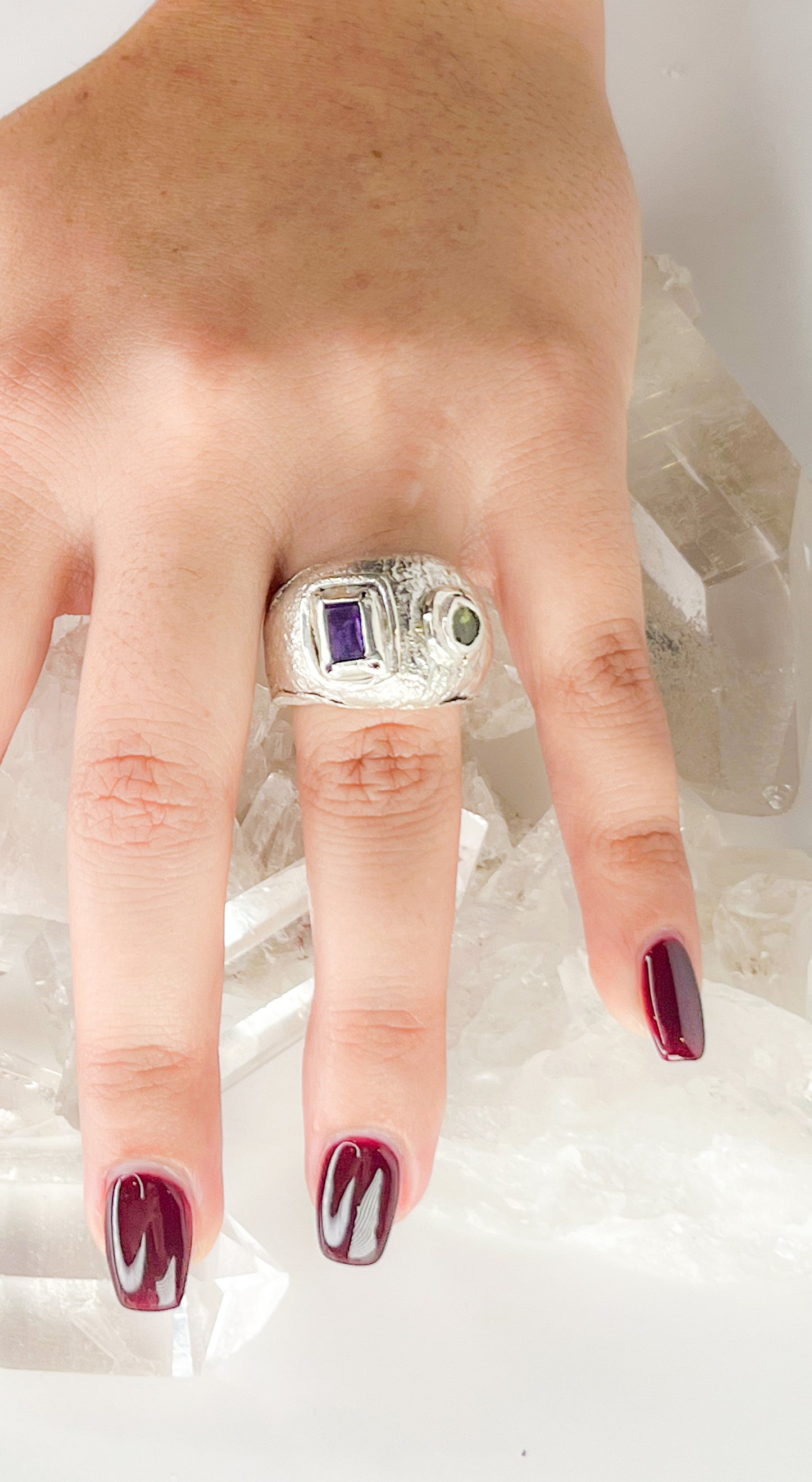 sterling silver amethyst with peridot