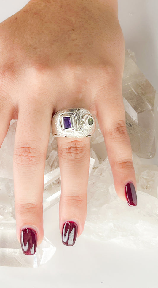 sterling silver amethyst with peridot