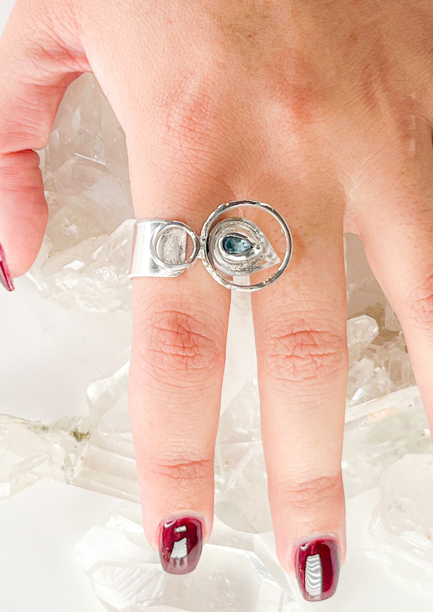 sterling silver ring with  Blue topaz  the pop collection