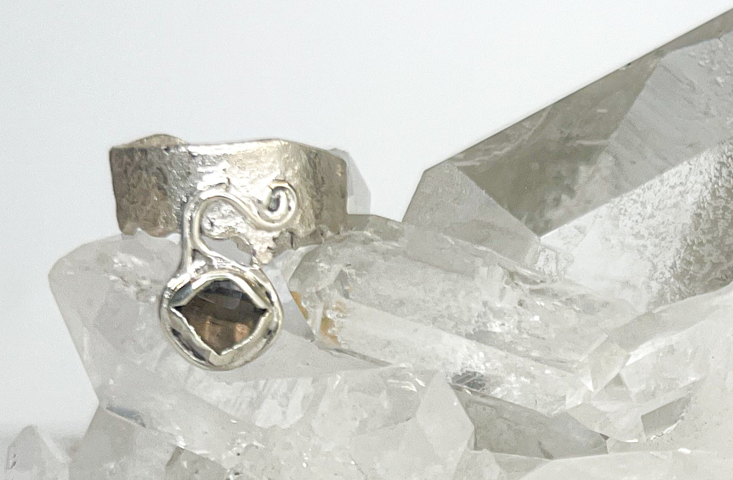 Silver Ring with Smoky Quartz