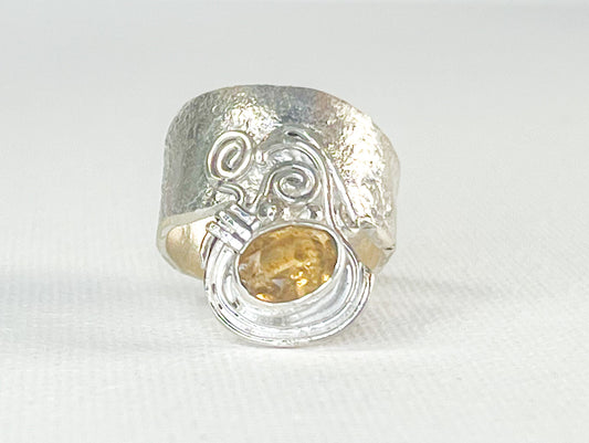 Sterling Silver Ring with citrine