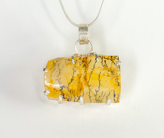 sterling silver Dendritic Quartz necklace