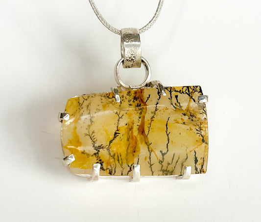 sterling silver Dendritic Quartz necklace