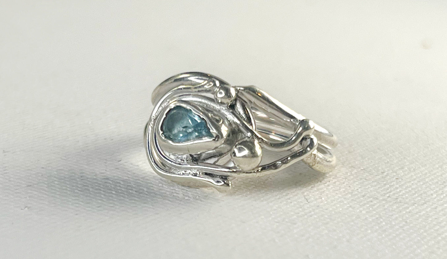 Sterling Silver Ring with blue topaz