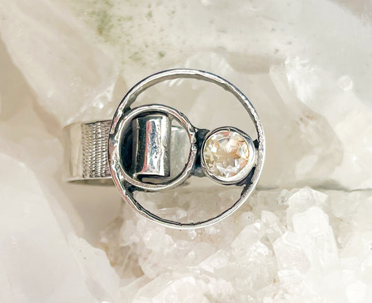 Quartz Sterling silver ring the pop collection