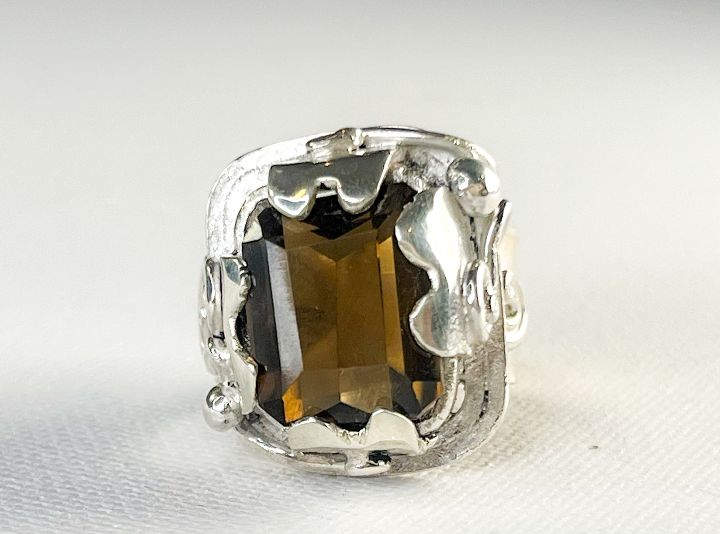 Sterling Silver Ring with Smoky Quartz
