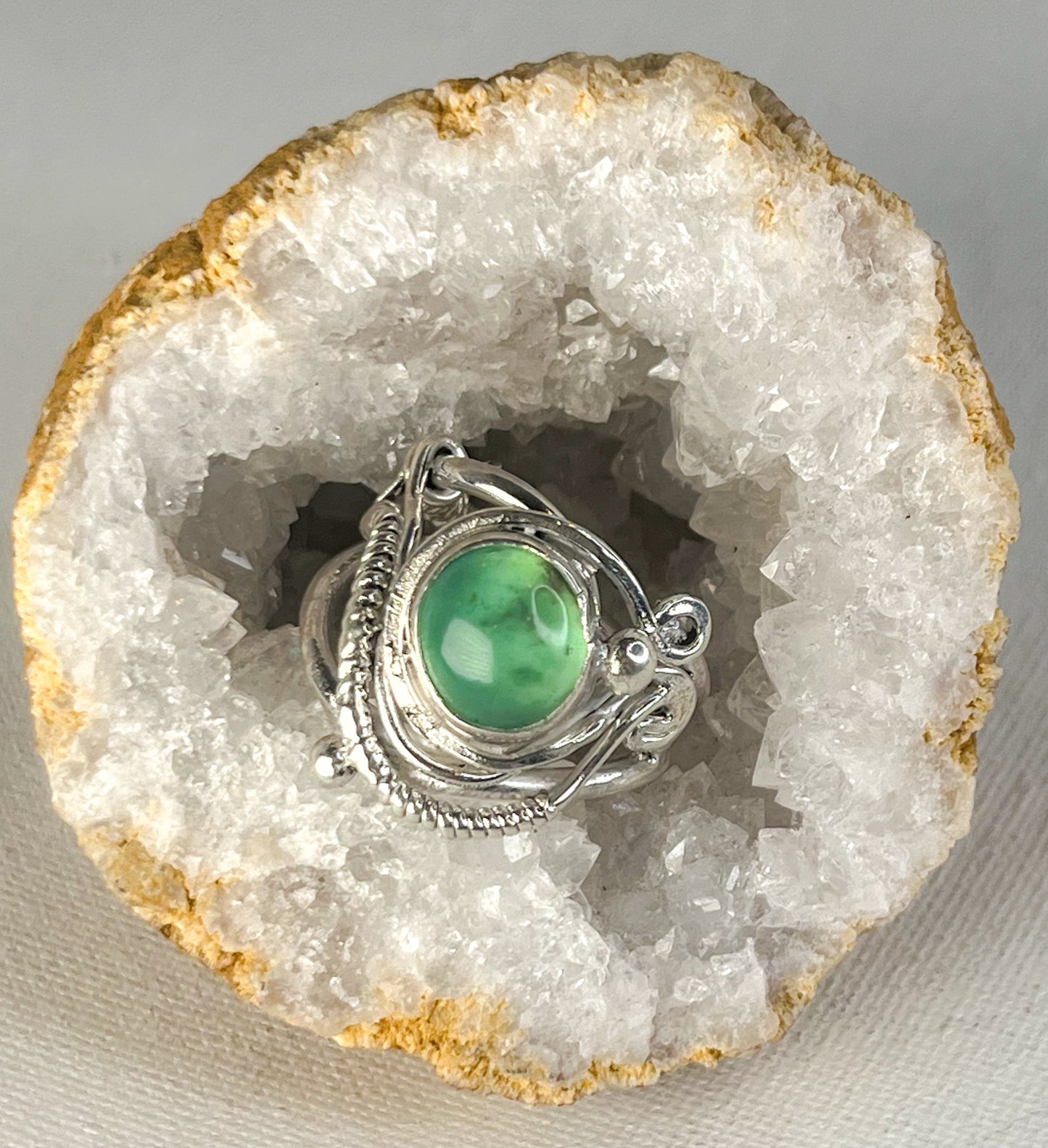 Sterling Silver ring with Peruvian Opal