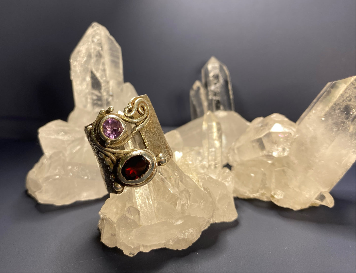 Garnet & Amethyst Ring