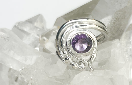 Silver Ring with Amethyst