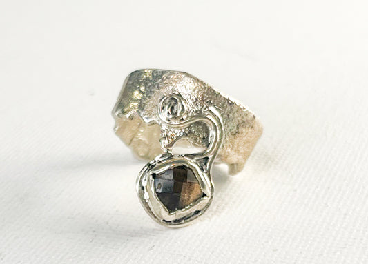 Silver Ring with Smoky Quartz