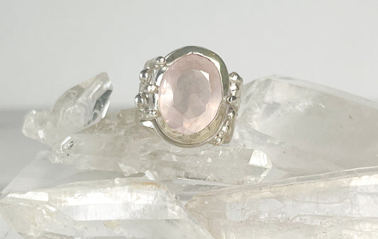 Silver Ring with Rose Quartz