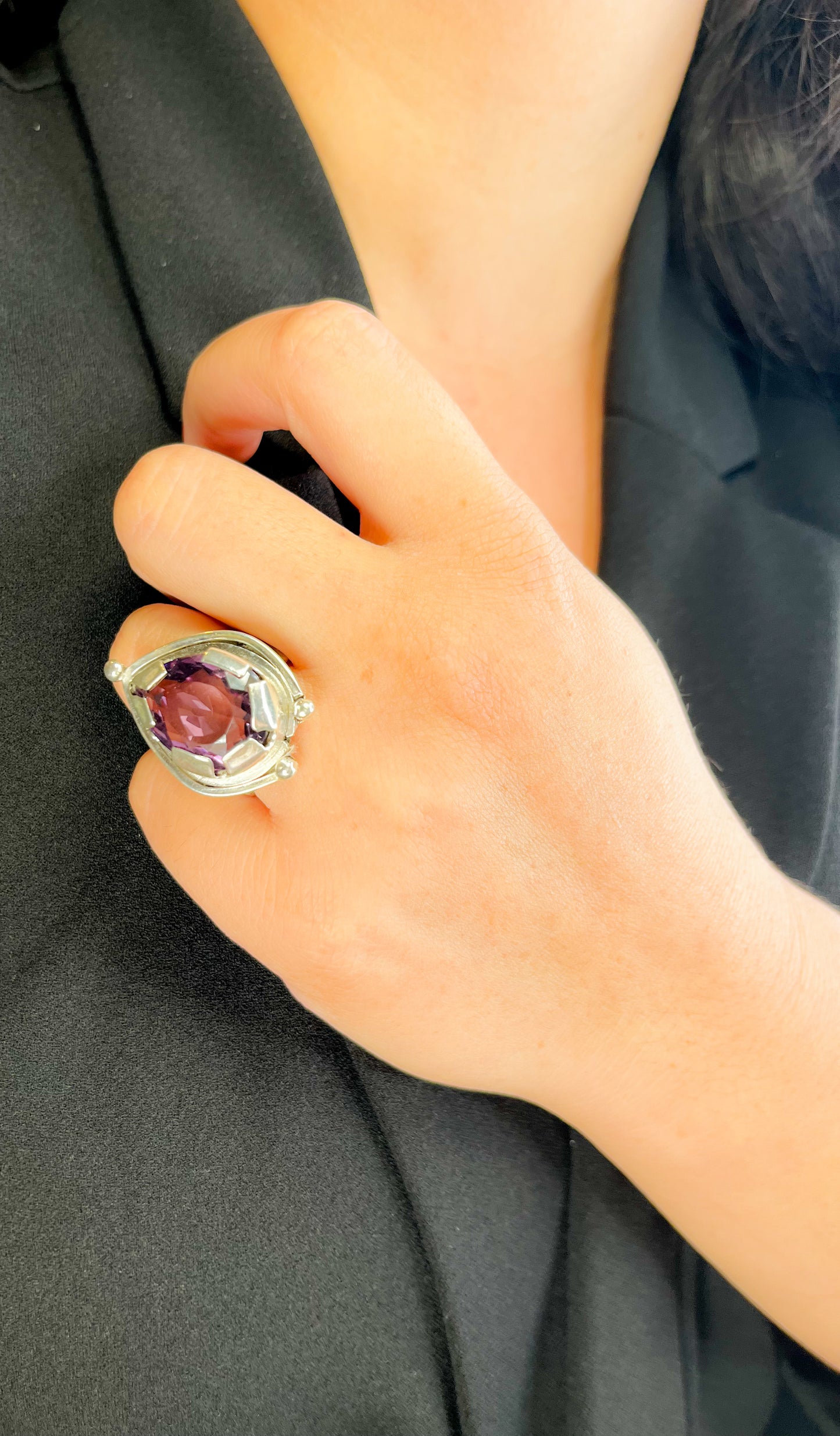 Sterling Silver ring with Amethyst