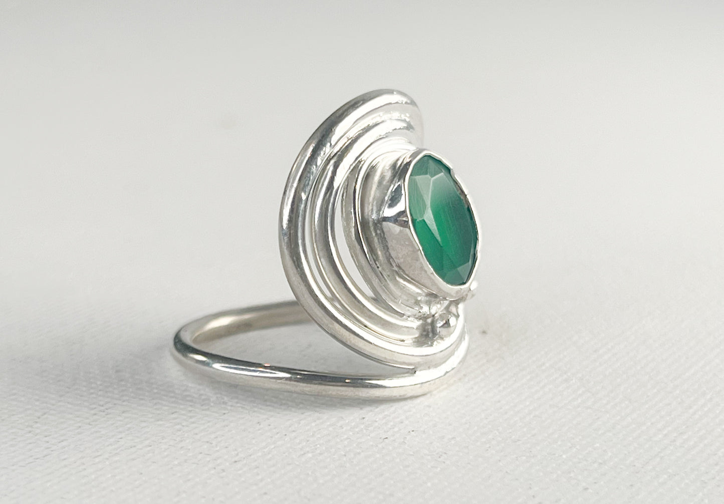 Sterling Silver Ring with Aventurine Crystal