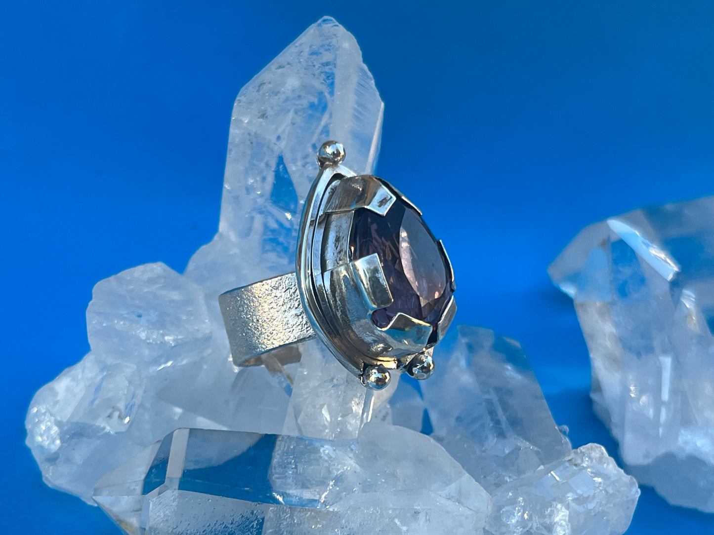 Sterling Silver ring with     Amethyst