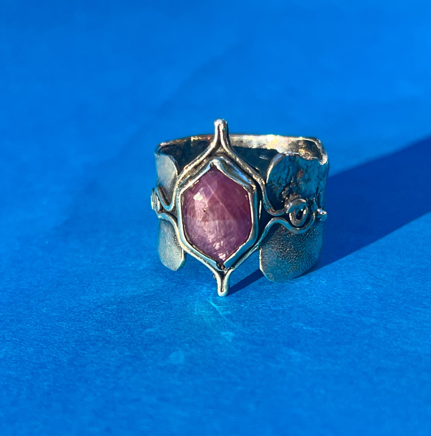 Sterling Silver ring with           African Ruby