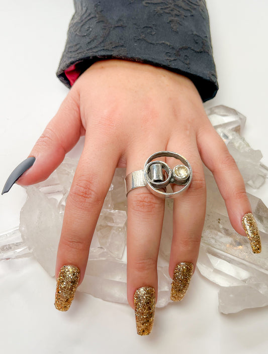 Quartz Sterling silver  ring the pop collection