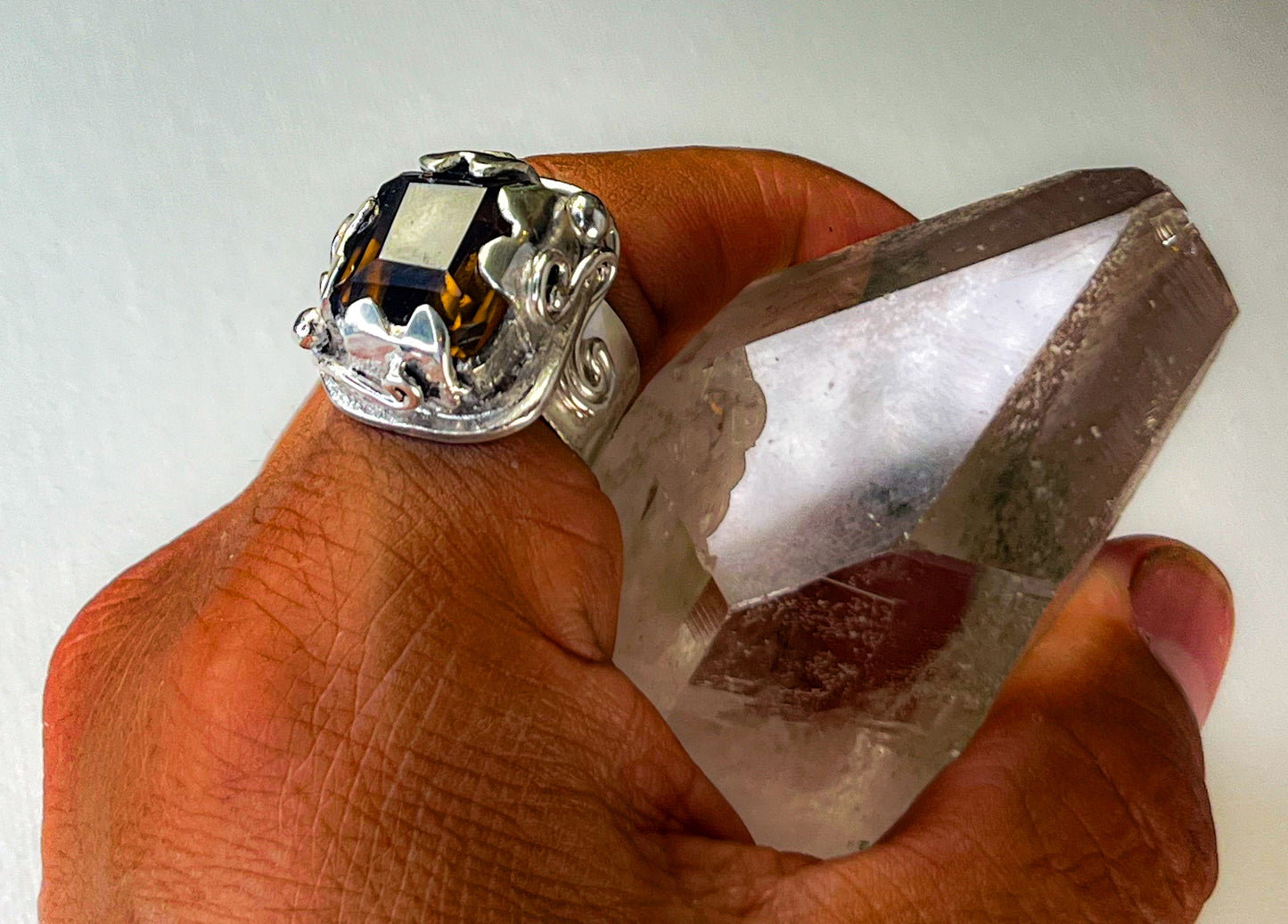 Silver Ring with Smoky Quartz