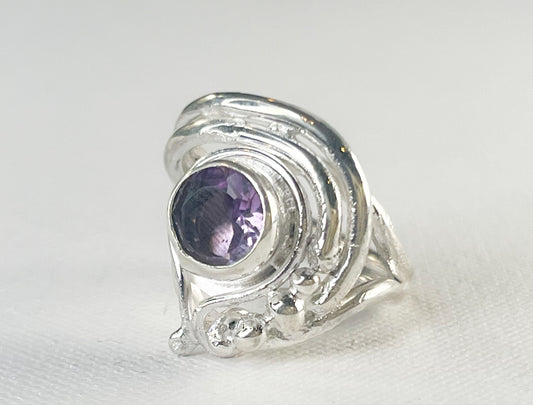 Silver Ring with Amethyst