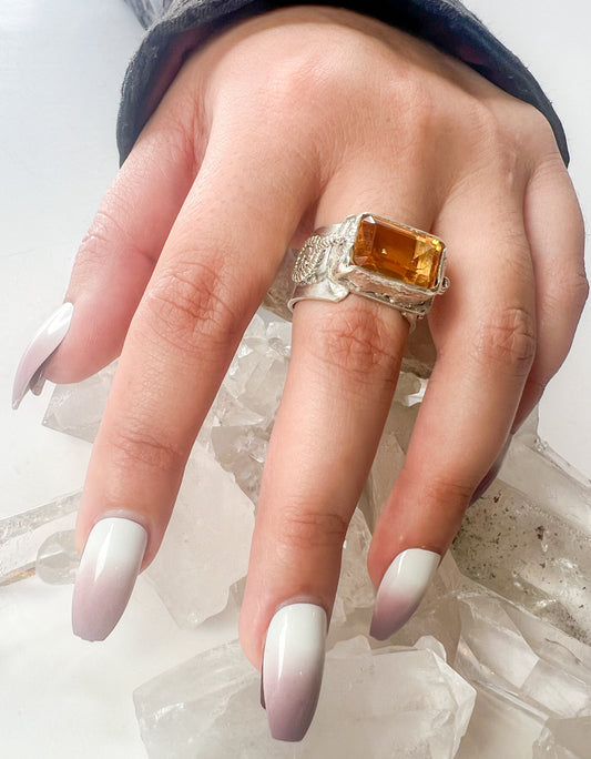 Sterling Silver Ring with Citrine