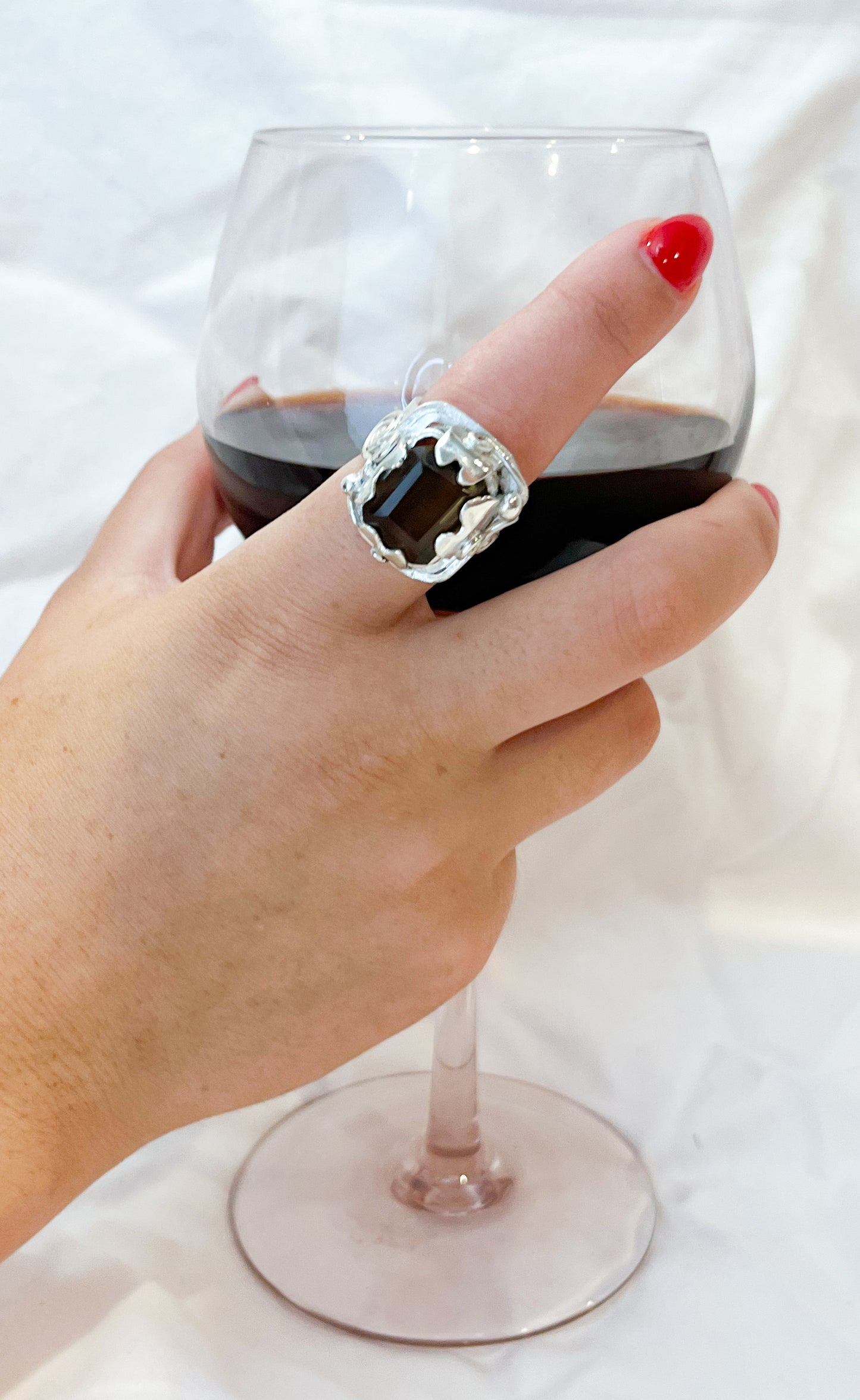 Silver Ring with Smoky Quartz