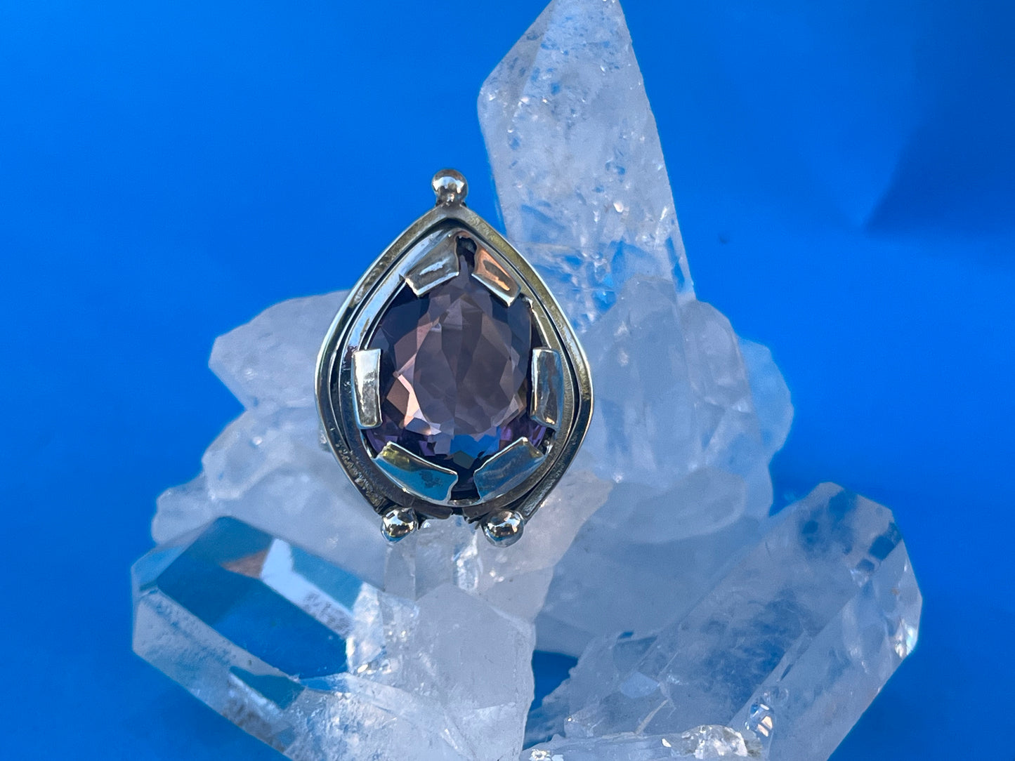 Sterling Silver ring with     Amethyst