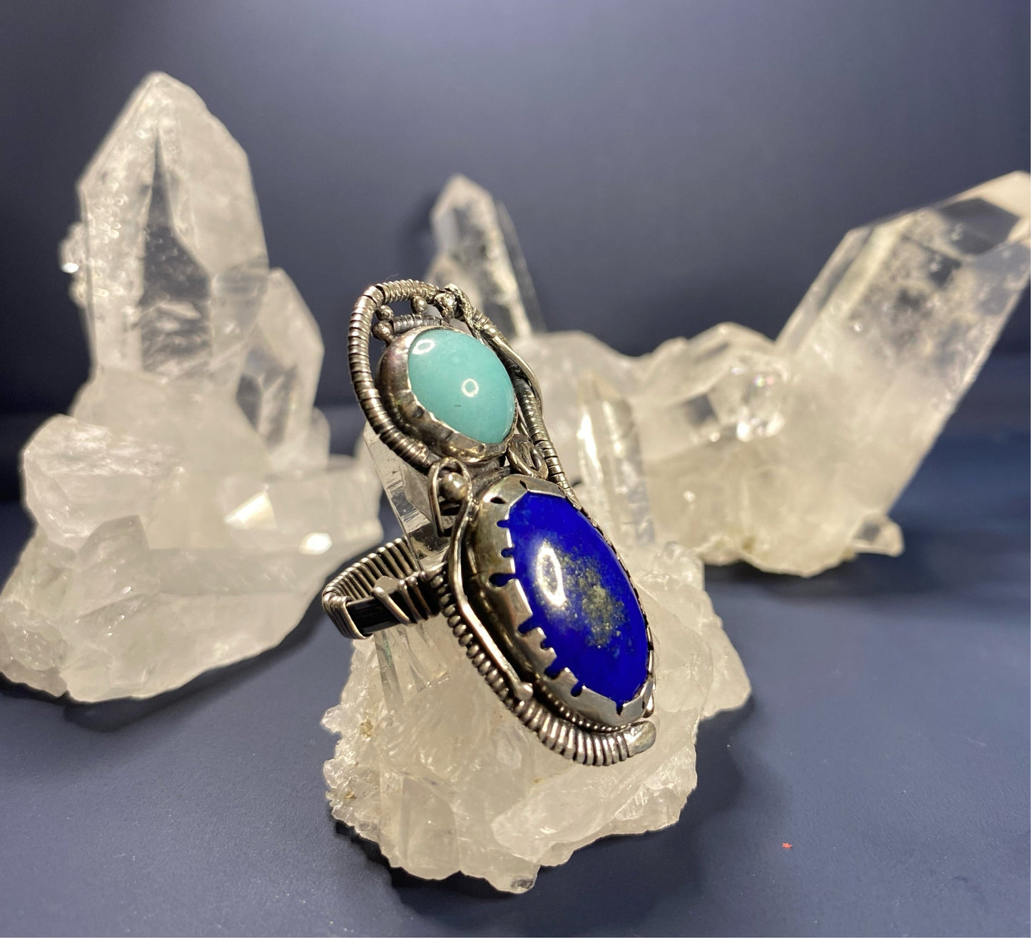 Lapis Lazuli & Amazonite Ring