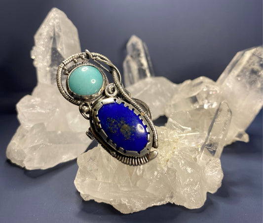 Lapis Lazuli & Amazonite Ring