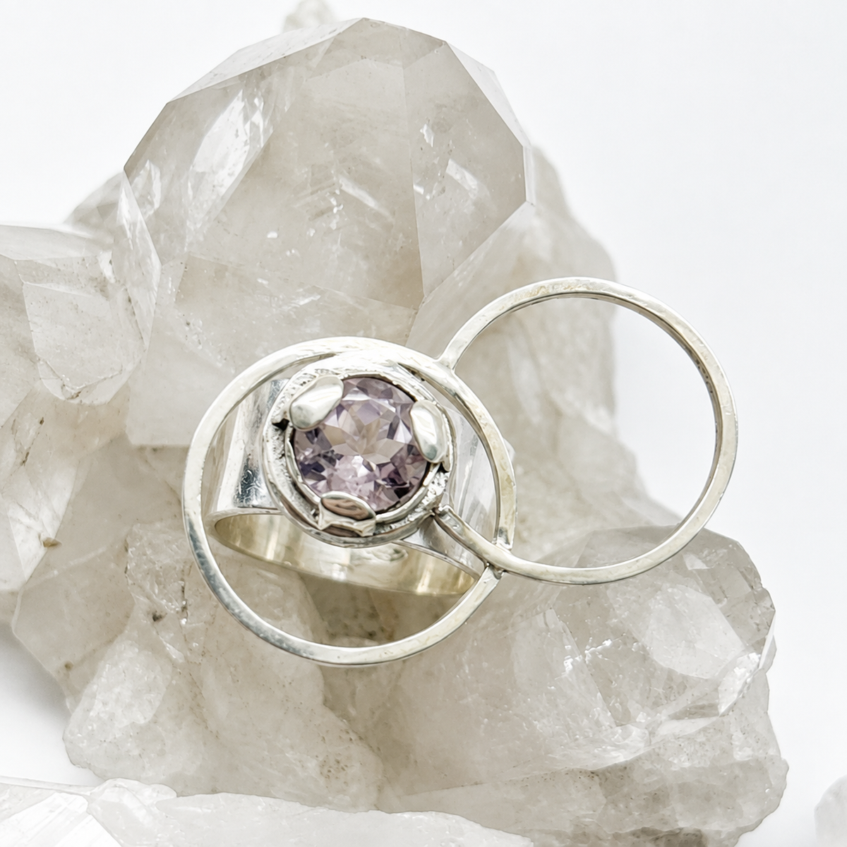 Amethyst Pop Ring in Sterling Silver – Size 9