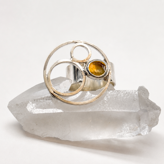 Citrine Pop Ring in Sterling Silver – Size 9