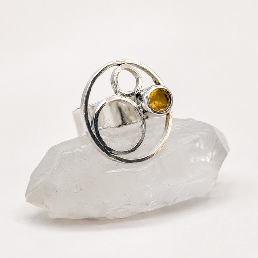 Citrine Pop Ring in Sterling Silver – Size 9