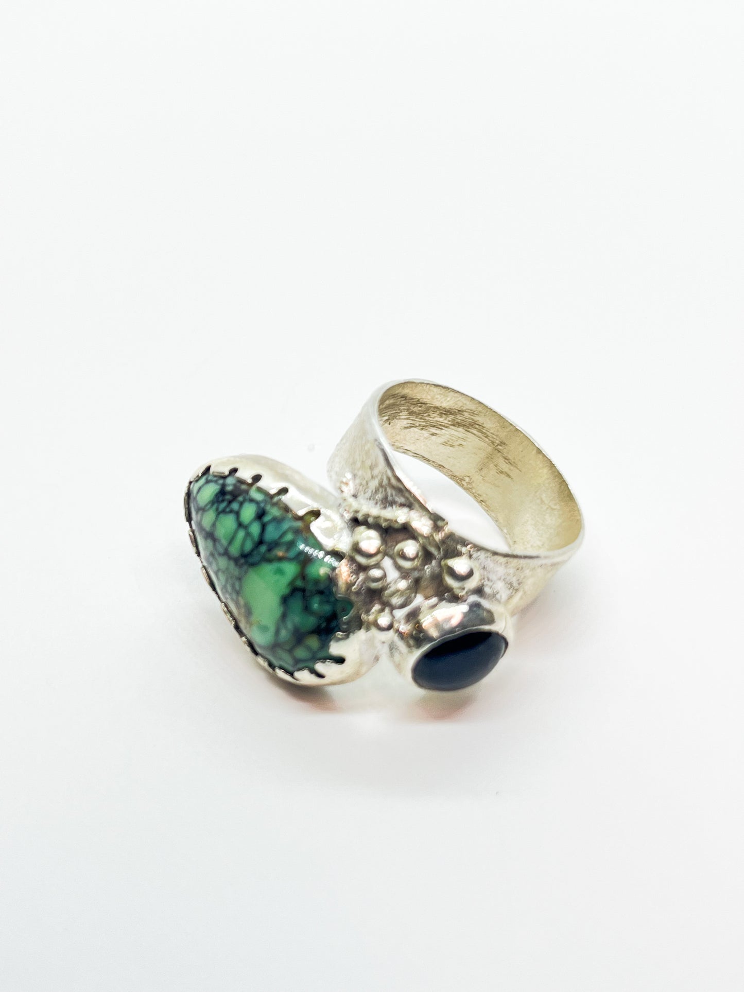 Turquoise & Black Onix Ring
